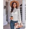 Zeagoo Women Lace Tops Long Sleeves Mock Neck Casual Dressy Tops with Separable Camisole Sexy Blouses Shirts 2 PCS Set(White)