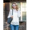 Zeagoo Women Lace Tops Long Sleeves Mock Neck Casual Dressy Tops with Separable Camisole Sexy Blouses Shirts 2 PCS Set(White)