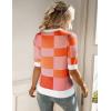 Zeagoo Women Short Sleeve Sweater Summer Crew Neck Dressy Casual Soft Knit Pullover Tops Trendy(Red)