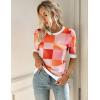 Zeagoo Women Short Sleeve Sweater Summer Crew Neck Dressy Casual Soft Knit Pullover Tops Trendy(Red)