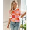 Zeagoo Women Short Sleeve Sweater Summer Crew Neck Dressy Casual Soft Knit Pullover Tops Trendy(Red)