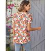 Zeagoo Women Tunic Tops Dressy Casual Summer Short Sleeve Shirts Floral Loose Fit Pleated Boho Top S-XXL(Xh378)