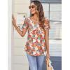 Zeagoo Women Tunic Tops Dressy Casual Summer Short Sleeve Shirts Floral Loose Fit Pleated Boho Top S-XXL(Xh378)