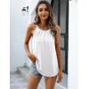 Zeagoo Womens 2026 Halter Neck Tank Tops Casual Sleeveless Pleated Camisole Tops Summer Loose Fit Cami Shirts(A-white)