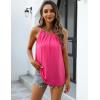 Zeagoo Womens 2026 Halter Neck Tank Tops Casual Sleeveless Pleated Camisole Tops Summer Loose Fit Cami Shirts(Hot Pink)