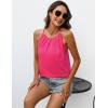 Zeagoo Womens 2026 Halter Neck Tank Tops Casual Sleeveless Pleated Camisole Tops Summer Loose Fit Cami Shirts(Hot Pink)