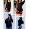 Zeagoo Women’s 2026 Spring Summer Crochet Top Hollow Out 3/4 Sleeve Sweater Off Shoulder Beach Knit Coverup(Black)