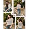 Zeagoo Women’s 2026 Spring Summer Crochet Top Hollow Out 3/4 Sleeve Sweater Off Shoulder Beach Knit Coverup(Camel)