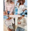 Zeagoo Women’s 2026 Spring Summer Crochet Top Hollow Out 3/4 Sleeve Sweater Off Shoulder Beach Knit Coverup(Pink)