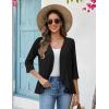 Zeagoo Women’s 2026 Summer 3/4 Sleeve Lightweight Cardigans Sweaters Open Front Draped Ruffles Kimono Coverups(A-black)