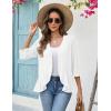 Zeagoo Women’s 2026 Summer 3/4 Sleeve Lightweight Cardigans Sweaters Open Front Draped Ruffles Kimono Coverups(A-white)