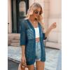 Zeagoo Women’s 2026 Summer Crochet Lightweight Cardigan Short Sleeve Boho Kimono Oversized Open Front Sweater Tops Lake Blue