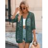 Zeagoo Women’s 2026 Summer Crochet Lightweight Cardigan Short Sleeve Boho Kimono Oversized Open Front Sweater Tops(Green)