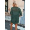 Zeagoo Women’s 2026 Summer Crochet Lightweight Cardigan Short Sleeve Boho Kimono Oversized Open Front Sweater Tops(Green)