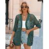 Zeagoo Women’s 2026 Summer Crochet Lightweight Cardigan Short Sleeve Boho Kimono Oversized Open Front Sweater Tops(Green)