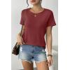 Zeagoo Womens 3 Pack Tshirts for Women Short Sleeve Shirt Crewneck Basic Tee Summer Tops Lightweight Plain Workout Clothes(A Wine Red+lightgreen+black)