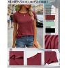 Zeagoo Womens 3 Pack Tshirts for Women Short Sleeve Shirt Crewneck Basic Tee Summer Tops Lightweight Plain Workout Clothes(A Wine Red+lightgreen+black)