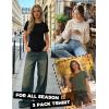 Zeagoo Womens 3 Pack Tshirts for Women Short Sleeve Shirt Crewneck Basic Tee Summer Tops Lightweight Plain Workout Clothes(Army Green+white+black)