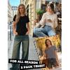 Zeagoo Womens 3 Pack Tshirts for Women Short Sleeve Shirt Crewneck Basic Tee Summer Tops Lightweight Plain Workout Clothes(Black+grey+white)