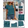 Zeagoo Womens 3 Pack Tshirts for Women Short Sleeve Shirt Crewneck Basic Tee Summer Tops Lightweight Plain Workout Clothes(Blue Green+grey Purple+brown)