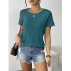 Zeagoo Womens 3 Pack Tshirts for Women Short Sleeve Shirt Crewneck Basic Tee Summer Tops Lightweight Plain Workout Clothes(Blue Green+grey Purple+brown)