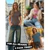 Zeagoo Womens 3 Pack Tshirts for Women Short Sleeve Shirt Crewneck Basic Tee Summer Tops Lightweight Plain Workout Clothes(Blue Green+grey Purple+brown)