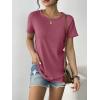 Zeagoo Womens 3 Pack Tshirts for Women Short Sleeve Shirt Crewneck Basic Tee Summer Tops Lightweight Plain Workout Clothes(Blue Green+grey Purple+brown)