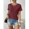 Zeagoo Womens 3 Pack Tshirts for Women Short Sleeve Shirt Crewneck Basic Tee Summer Tops Lightweight Plain Workout Clothes(Blue+red+army Green)
