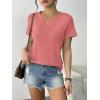 Zeagoo Womens 3 Pack Tshirts for Women Short Sleeve Shirt Crewneck Basic Tee Summer Tops Lightweight Plain Workout Clothes(Coral+grey+black)