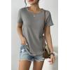 Zeagoo Womens 3 Pack Tshirts for Women Short Sleeve Shirt Crewneck Basic Tee Summer Tops Lightweight Plain Workout Clothes(Coral+grey+black)