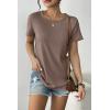 Zeagoo Womens 3 Pack Tshirts for Women Short Sleeve Shirt Crewneck Basic Tee Summer Tops Lightweight Plain Workout Clothes(Khaki+brown+black)