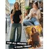 Zeagoo Womens 3 Pack Tshirts for Women Short Sleeve Shirt Crewneck Basic Tee Summer Tops Lightweight Plain Workout Clothes(Khaki+brown+black)
