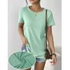 Zeagoo Womens 3 Pack Tshirts for Women Short Sleeve Shirt Crewneck Basic Tee Summer Tops Lightweight Plain Workout Clothes(Lightgreen+white+black)