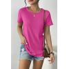 Zeagoo Womens 3 Pack Tshirts for Women Short Sleeve Shirt Crewneck Basic Tee Summer Tops Lightweight Plain Workout Clothes(Rosered+white+black)