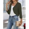 Zeagoo Women’s Bolero Shrug Crochet Cropped Cardigan Summer 3/4 Sleeve Lightweight Cardigans for Dress(Army Green)