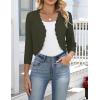 Zeagoo Women’s Bolero Shrug Crochet Cropped Cardigan Summer 3/4 Sleeve Lightweight Cardigans for Dress(Army Green)