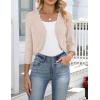 Zeagoo Women’s Bolero Shrug Crochet Cropped Cardigan Summer 3/4 Sleeve Lightweight Cardigans for Dress(Beige)