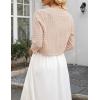 Zeagoo Women’s Bolero Shrug Crochet Cropped Cardigan Summer 3/4 Sleeve Lightweight Cardigans for Dress(Beige)