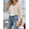 Zeagoo Women’s Bolero Shrug Crochet Cropped Cardigan Summer 3/4 Sleeve Lightweight Cardigans for Dress(Beige)