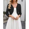 Zeagoo Women’s Bolero Shrug Crochet Cropped Cardigan Summer 3/4 Sleeve Lightweight Cardigans for Dress(Black)