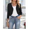 Zeagoo Women’s Bolero Shrug Crochet Cropped Cardigan Summer 3/4 Sleeve Lightweight Cardigans for Dress(Black)