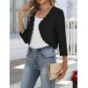 Zeagoo Women’s Bolero Shrug Crochet Cropped Cardigan Summer 3/4 Sleeve Lightweight Cardigans for Dress(Black)
