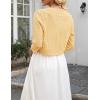 Zeagoo Women’s Bolero Shrug Crochet Cropped Cardigan Summer 3/4 Sleeve Lightweight Cardigans for Dress(Cream)