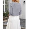 Zeagoo Women’s Bolero Shrug Crochet Cropped Cardigan Summer 3/4 Sleeve Lightweight Cardigans for Dress(Gray)
