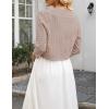 Zeagoo Women’s Bolero Shrug Crochet Cropped Cardigan Summer 3/4 Sleeve Lightweight Cardigans for Dress(Khaki)