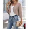 Zeagoo Women’s Bolero Shrug Crochet Cropped Cardigan Summer 3/4 Sleeve Lightweight Cardigans for Dress(Khaki)