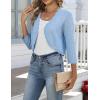 Zeagoo Women’s Bolero Shrug Crochet Cropped Cardigan Summer 3/4 Sleeve Lightweight Cardigans for Dress(Light Blue)