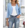 Zeagoo Women’s Bolero Shrug Crochet Cropped Cardigan Summer 3/4 Sleeve Lightweight Cardigans for Dress(Light Blue)