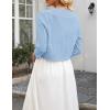Zeagoo Women’s Bolero Shrug Crochet Cropped Cardigan Summer 3/4 Sleeve Lightweight Cardigans for Dress(Light Blue)