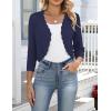 Zeagoo Women’s Bolero Shrug Crochet Cropped Cardigan Summer 3/4 Sleeve Lightweight Cardigans for Dress(Navy Blue)